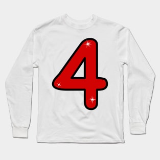 fourth, four, number four, 4 years, 4 year old, number 4,  Numeral 4,  4rd birthday gift, 4rd birthday design, anniversary, birthday, anniversary, date, Long Sleeve T-Shirt